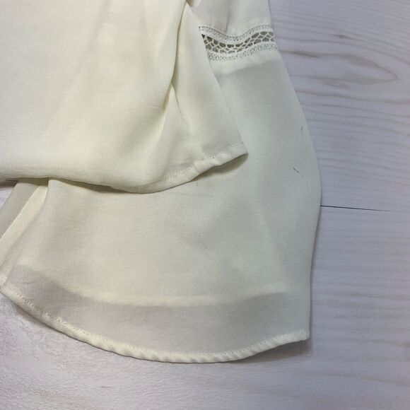 Rebecca Minkoff Womens Chava Ivory Bell Sleeves Crepe Blouse Top Size S - Picture 7 of 7